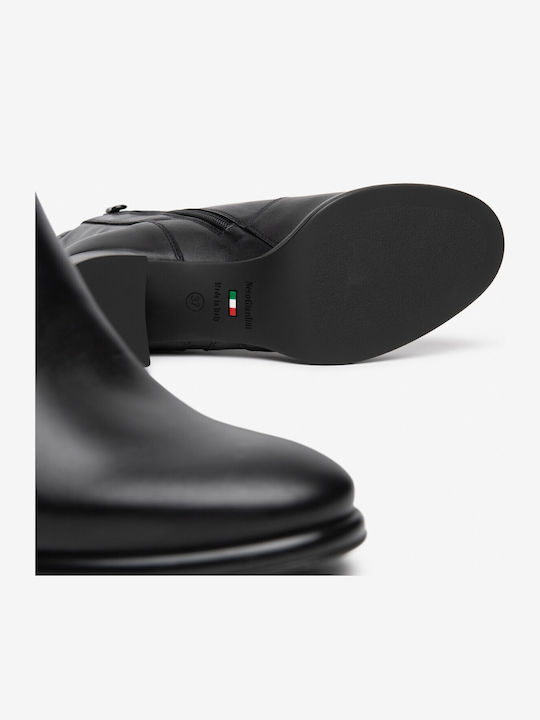 Lederstiefeletten Damen Schwarz