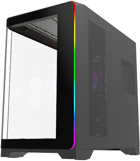Rampage Lyron Gaming Midi Tower Carcasă PC cu Deschidere Laterală Neagră