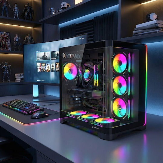 Rampage Lyron Gaming Midi Tower Carcasă PC cu Deschidere Laterală Neagră