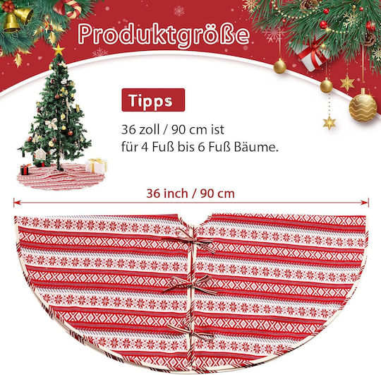 Rote Weihnachtsbaumdecke Tannenbaum Ø 148 cm Rote Weihnachtsbaumdecke Tannenbaum Ø 148 cm