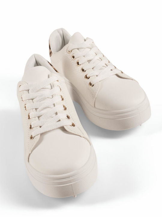 Adidași Flatforms Pentru Femei Albi