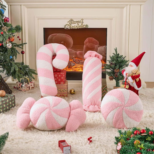 Christmas Decorative Long Pillow Set 2 Pieces Pink 68.5x17 Cm