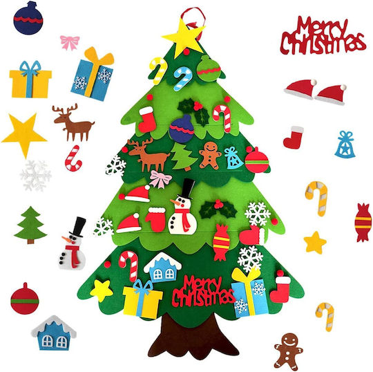 Christmas Decorative Fabric Tree 103cm Decorated Green