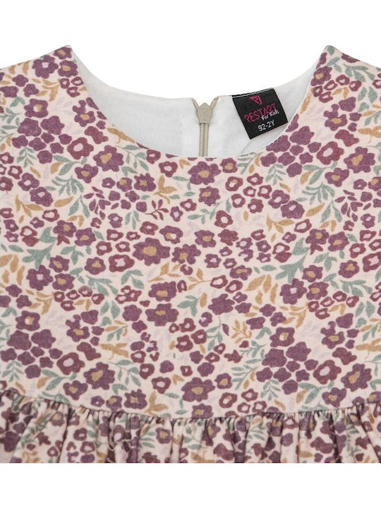 Restart Long-Sleeved Girls’ Floral Dress Multicolour