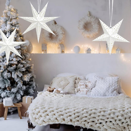 Shengruili Weihnachtliche Hängesterne Beleuchtet Aus Papier Warmweiß 2 Stück