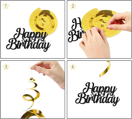 18th Birthday Decoration Set Banner Garland Black Gold Decorations