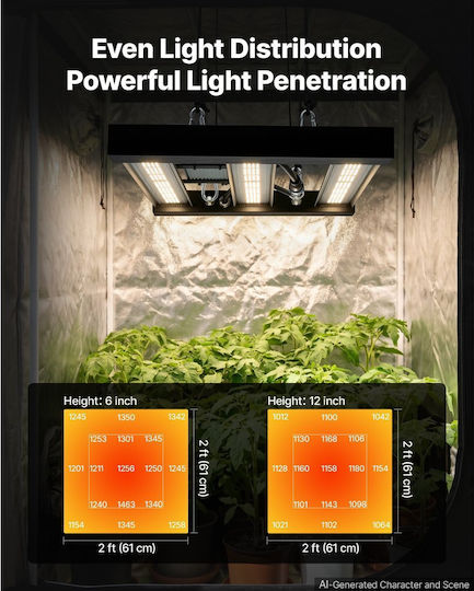 Vevor Desk Grow Light 3000K with LED and 200W Power L60 x D60 cm