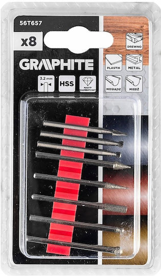 Graphite HSS Cutter Bit Set for Metal \ Wood \ Plastic 3mm 8 pcs