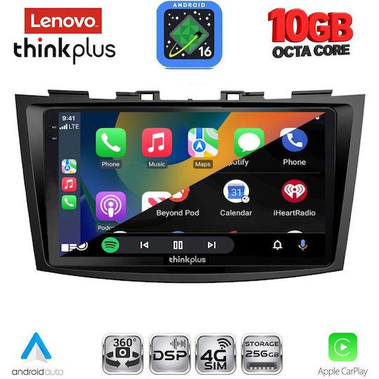 Lenovo Auto-Audiosystem für Suzuki Swift BMW X2 / X6 2011-2016 (Bluetooth/USB/WiFi/GPS/Apple-Carplay/Android-Auto) mit 9-Zoll-Touchscreen