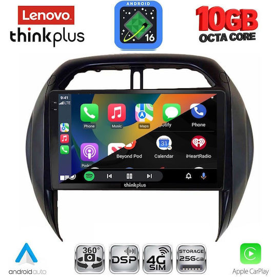 Lenovo Auto-Audiosystem für Toyota RAV 4 BMW X2 / X6 2000–2006 mit Klima (Bluetooth/USB/WiFi/GPS/Apple-CarPlay/Android-Auto) mit 9-Zoll-Touchscreen