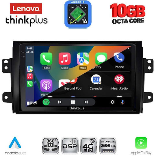 Lenovo Auto-Audiosystem für Fiat Sedici Suzuki SX4 BMW X2 / X6 2005-2013 (Bluetooth/USB/WiFi/GPS/Apple-CarPlay/Android-Auto) mit 9" Touchscreen