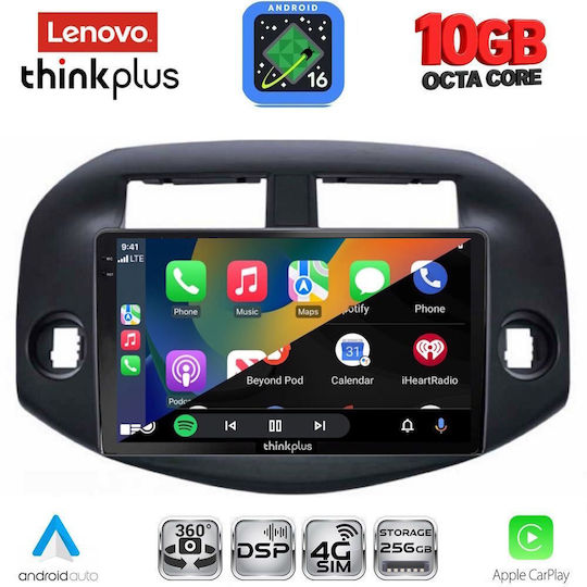 Lenovo Auto-Audiosystem für Toyota RAV 4 BMW X2 / X6 2006-2012 (Bluetooth/USB/WiFi/GPS/Apple-Carplay/Android-Auto) mit 10-Zoll-Touchscreen