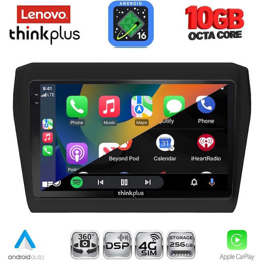 Lenovo Auto-Audiosystem für Suzuki Swift BMW X2 / X6 2017–2023 (Bluetooth/USB/WiFi/GPS/Apple-CarPlay/Android-Auto) mit 9-Zoll-Touchscreen