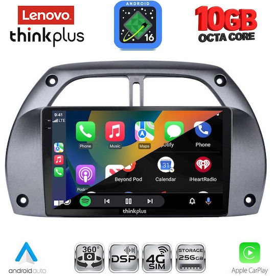 Lenovo Auto-Audiosystem für Toyota RAV 4 BMW X2 / X6 2000-2006 mit A/C (Bluetooth/USB/WiFi/GPS/Apple CarPlay/Android Auto) mit 9" Touchscreen