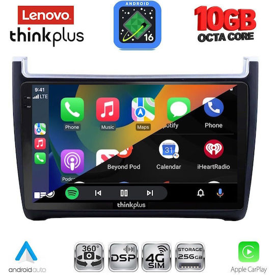 Lenovo Auto-Audiosystem für BMW X2 / X6 Volkswagen Polo 2014–2017 (Bluetooth/USB/WiFi/GPS/Apple CarPlay/Android Auto) mit 9-Zoll-Touchscreen