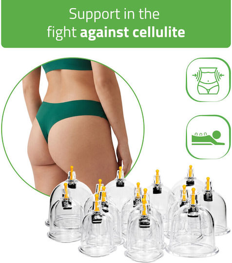 Habys Therapeutic & Massage Suction Cups with Pump – Set of 14 Pieces