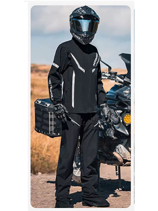Motowolf Мъжки Водоустойчив Комплект Панталон и Яке за Мотоциклетисти в Черен Цвят Motowolf Мъжки Водоустойчив Комплект Панталон и Яке за Мотоциклетисти в Черен Цвят