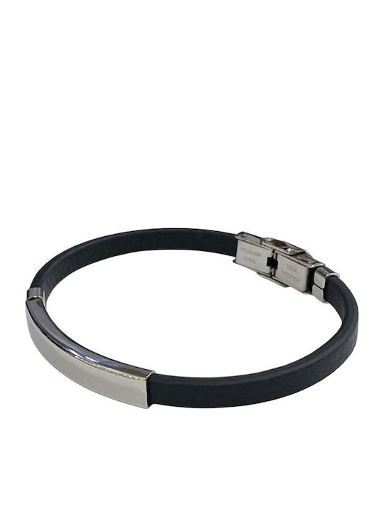Kalliopi Silver Brățară de Identitate pentru Bărbați din Oțel 22cm