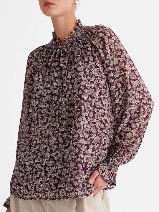 attrattivo Damenbluse Langärmelig Floral Multi