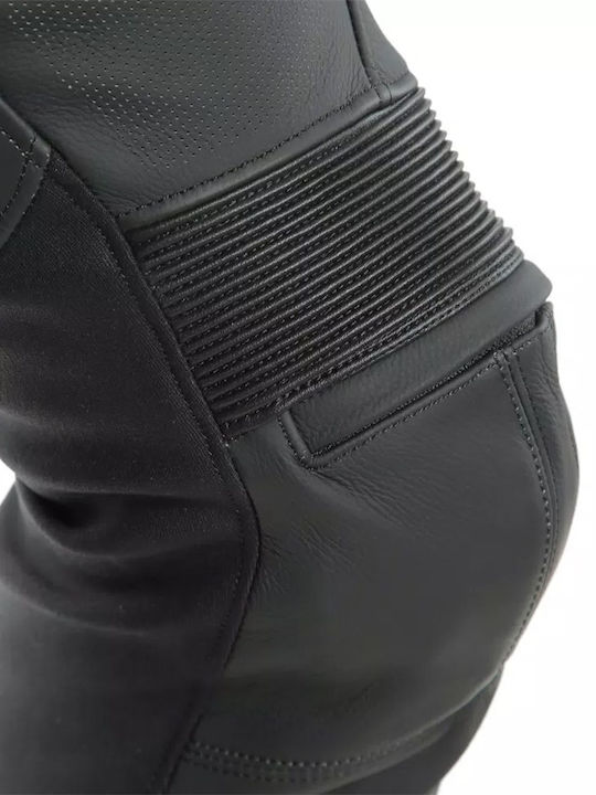 Pony 3 Men’s Summer Leather Motorcycle Pants Black Matt