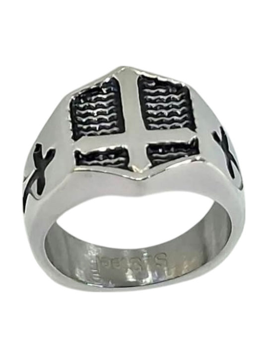 Kalliopi Silver Ανδρικό Δαχτυλίδι από Ατσάλι