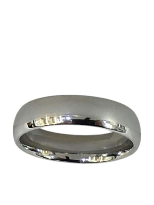 Kalliopi Silver Ανδρικό Δαχτυλίδι Βέρα από Ατσάλι