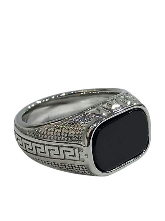 Kalliopi Silver Ανδρικό Δαχτυλίδι από Ατσάλι