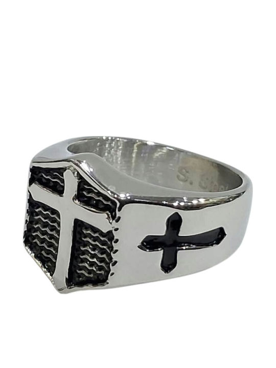 Kalliopi Silver Ανδρικό Δαχτυλίδι από Ατσάλι