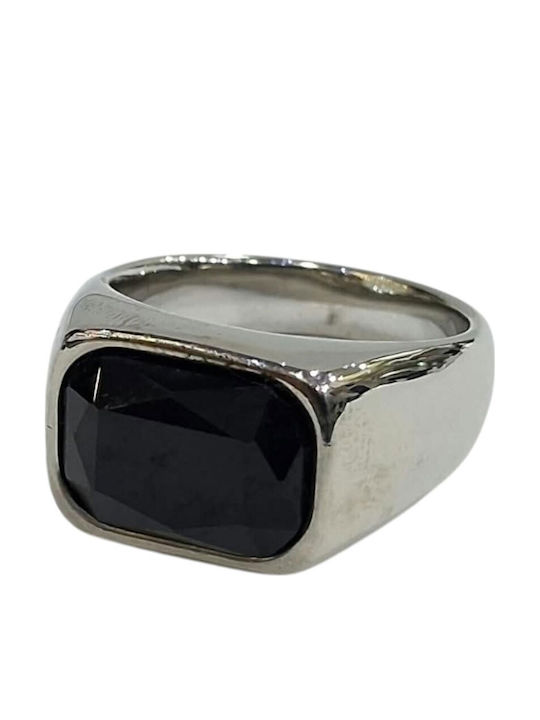 Kalliopi Silver Ανδρικό Δαχτυλίδι από Ατσάλι