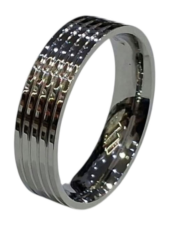 Kalliopi Silver Ανδρικό Δαχτυλίδι Βέρα από Ατσάλι
