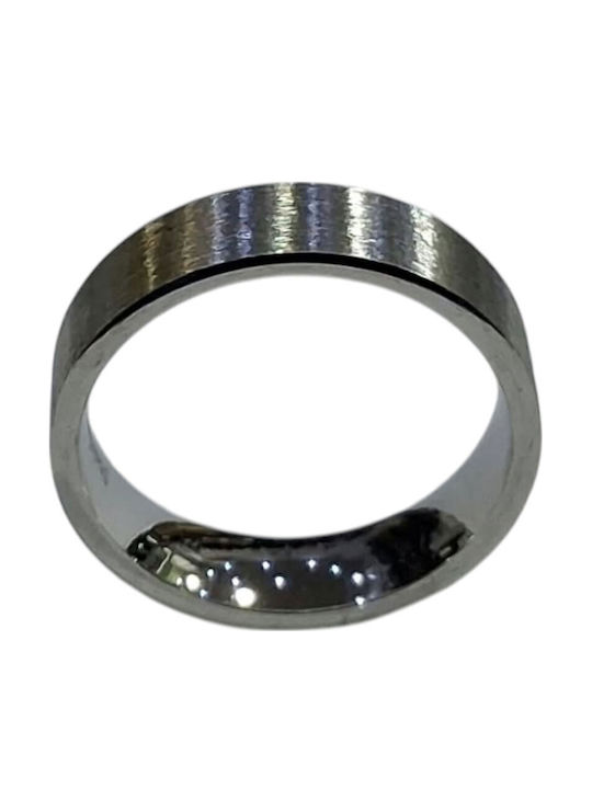 Kalliopi Silver Ανδρικό Δαχτυλίδι Βέρα από Ατσάλι