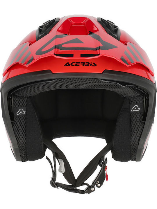 Acerbis Aria Evo Graphic Schwarz/Rot Jet-Motorradhelm ECE 22.06 mit Sonnenblende