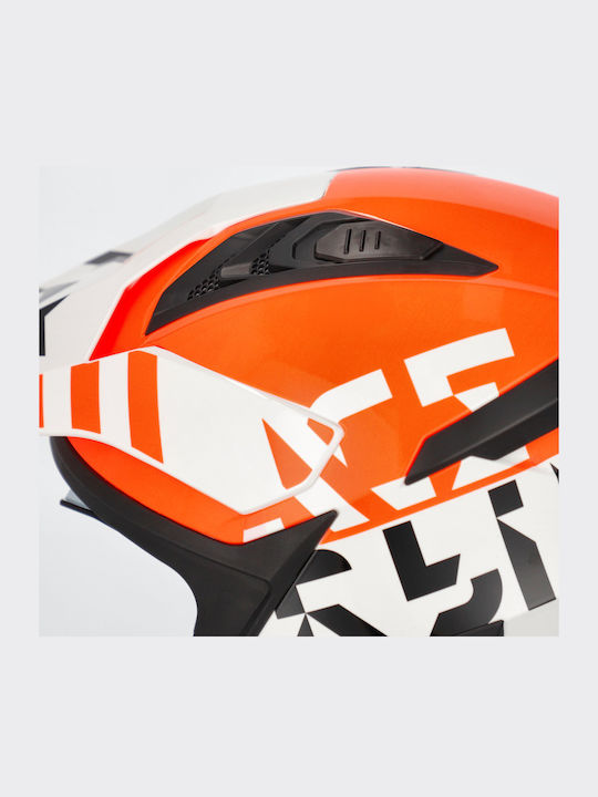 Acerbis Aria Evo Graphic Бяло/Оранжево Каска за Мотор Jet ECE 22.06 със Слънчев Визьор