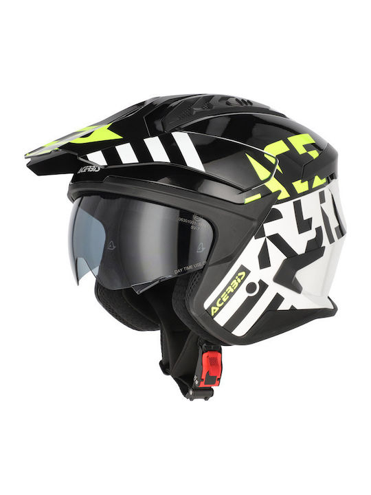 Acerbis Aria Evo Graphic Black/Fluo Κράνος Μηχανής Jet ECE 22.06 με Sunvisor
