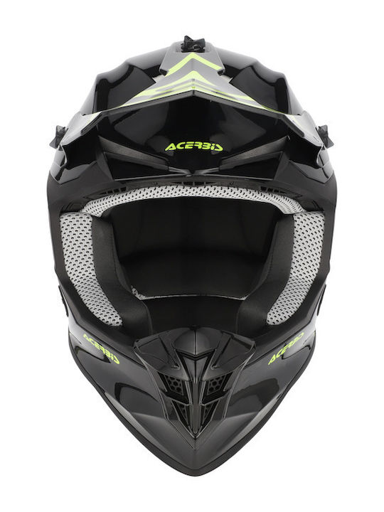 Linear Black/Fluo Κράνος Μηχανής Motocross ECE 22.06 1400gr