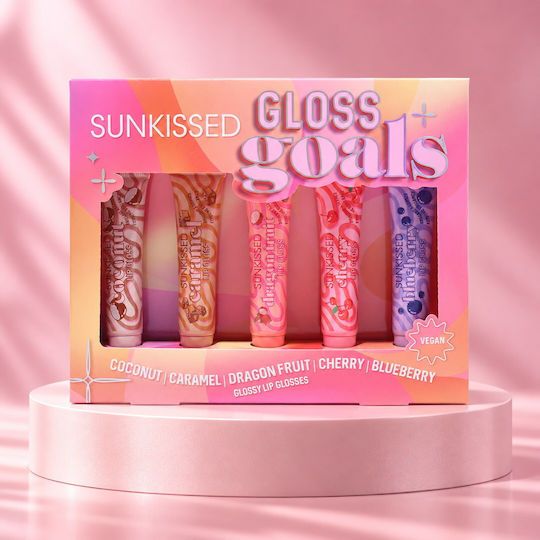 Sunkissed Gloss Goals Set Luciu de buze Burgundy 14 ml