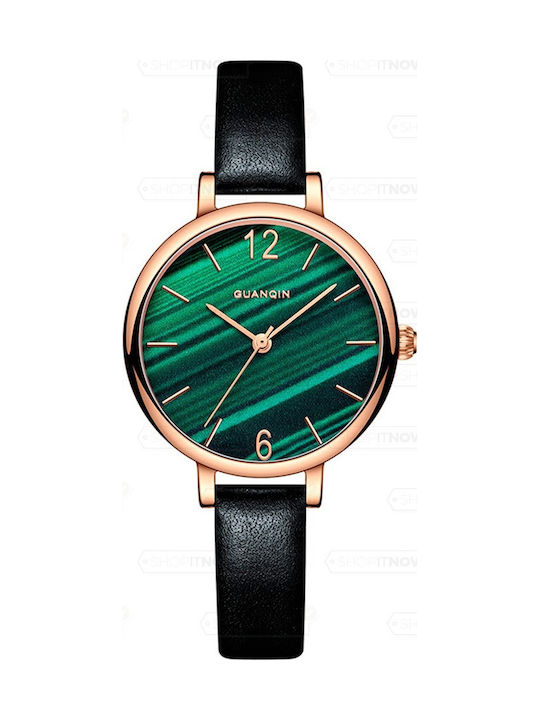 Women's Watch 43mm Battery-Powered with Black Silicone Strap