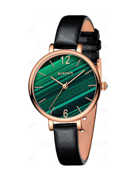 Women's Watch 43mm Battery-Powered with Black Silicone Strap