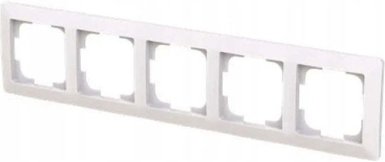 Abb Switch Frame 5 Positions Horizontal Placement in White Colour