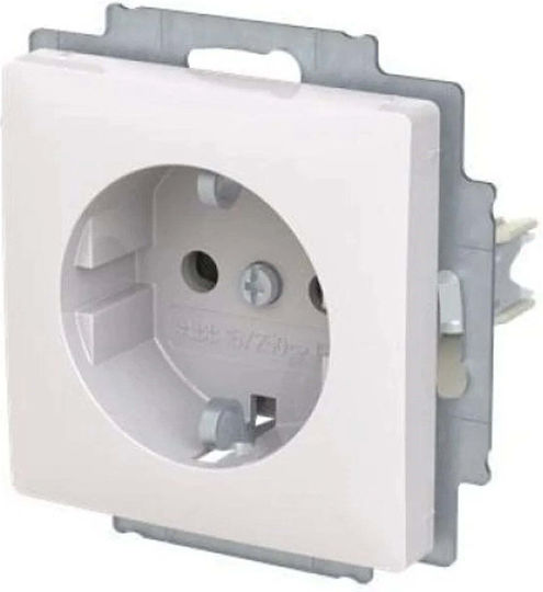 Abb Single Walled Power Socket with Lid White