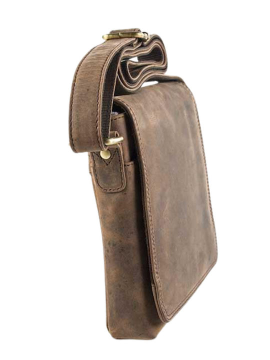 Leather Men's Shoulder / Crossbody Bag Brown