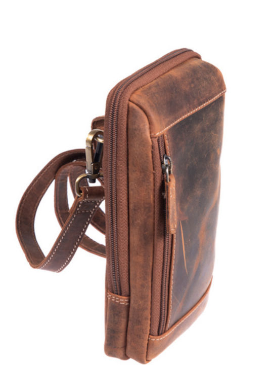 Leather Men's Shoulder / Crossbody Bag Brown