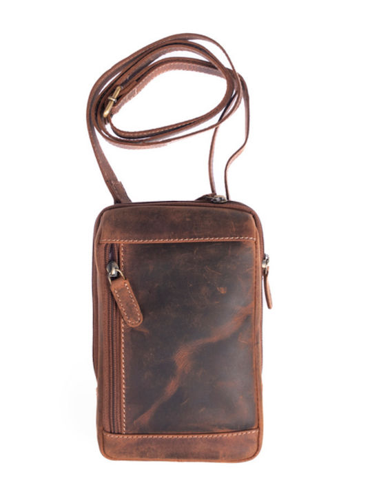 Leather Men's Shoulder / Crossbody Bag Brown