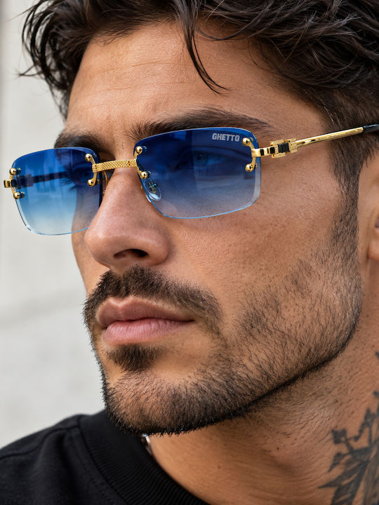 Unisex Γυαλιά Ηλίου με Μεταλλικό Σκελετό Blue / Gold Ντεγκραντέ