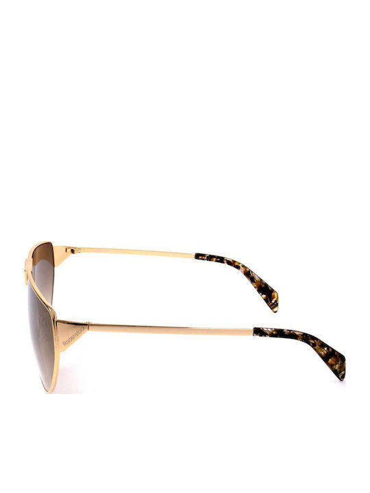 Women's Sunglasses with Gold Tortoiseshell Frame and Brown Gradient Lens