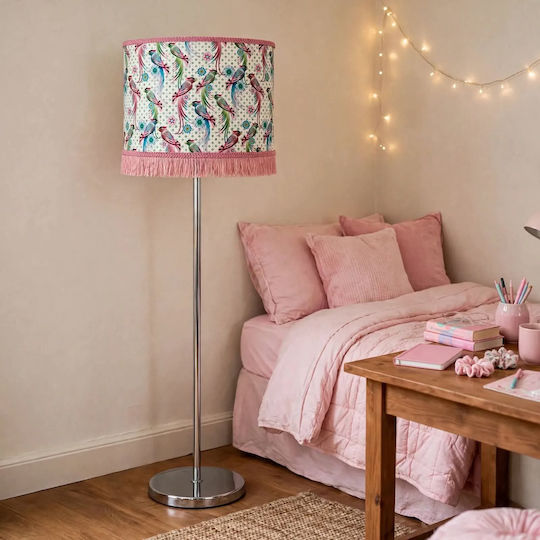 Oxygen Exotic Parrots Floor Lamp with E27 Bulb Holder Multicoloured