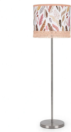Oxygen Pink Feather Floor Lamp with E27 Lamp Holder Pink