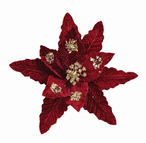 Lianos Christmas Decorative Flower 30 cm Long Red Lianos Christmas Decorative Flower 30 cm Long Red