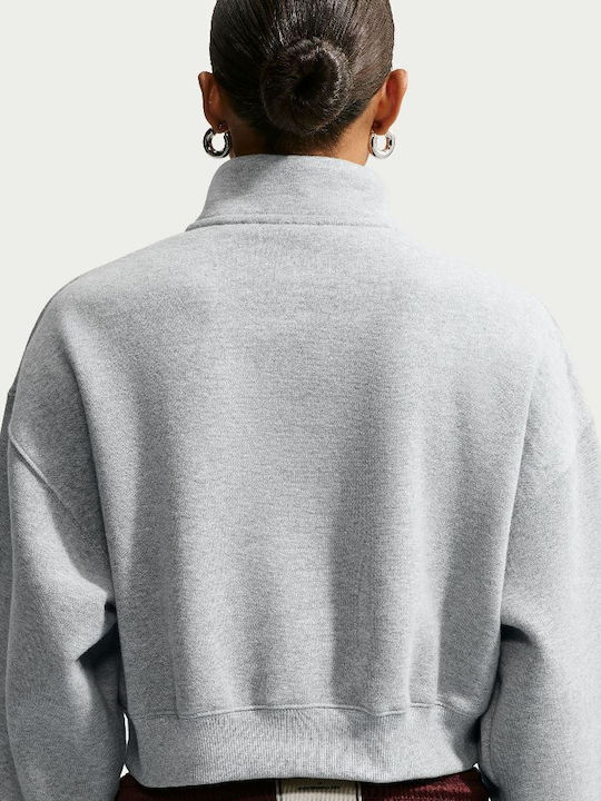 Nike Studio Women’s Crop Top with Zipper Silver
