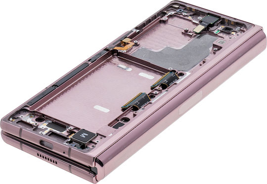 Inner Oled Assembly Frame Samsung Galaxy Z Fold 2 5g Us & International Service Pack Mystic Bronze Gold Hinge